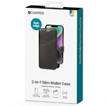 Champion 2-in-1 Slim Wallet Case för iPhone 14 Plus/15 Plus – mobilskal och plånbok i ett med magnet, kortfack och stöd för trådlös laddning