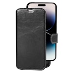 Champion 2-in-1 Slim Wallet Case för iPhone 14 Pro/15 Pro – mobilskal och plånbok i ett med magnet, kortfack och stöd för trådlös laddning