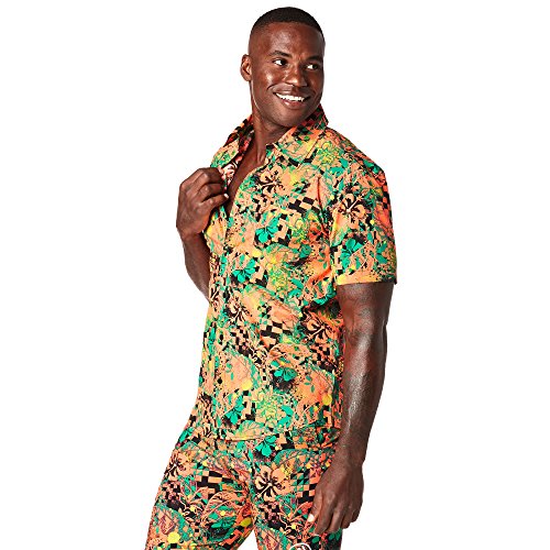 Get Tropical Short Sleeve Button Up Top