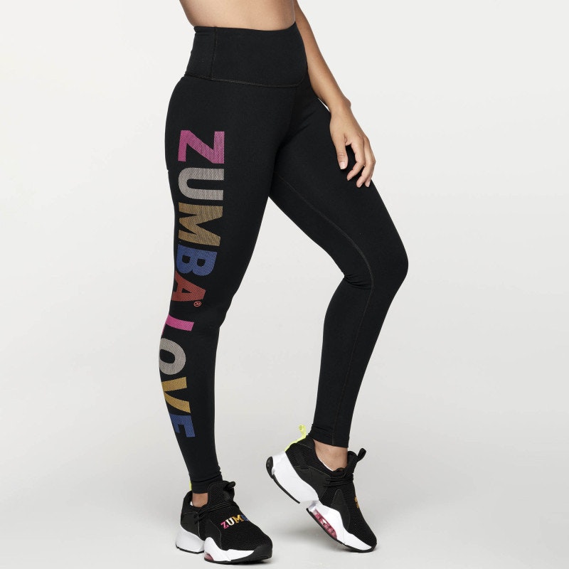 Zumba Color Blocked High Waisted Ankle Leggings