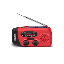 Nödradio 2000 mAh - AM/FM Powerbank Solcell inkl USB