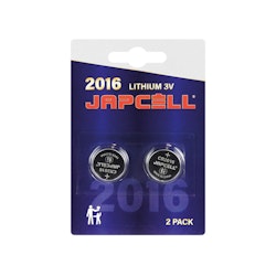 Japcell CR2016 3V litium batteri 2 st