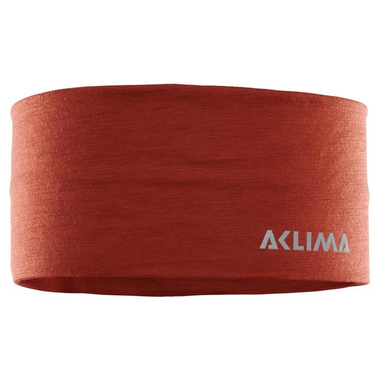 Aclima Pannband LightWool Headband Red Ochre