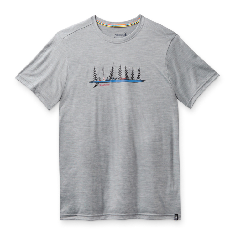 Smartwool T-shirt Men´s Merino Sport 150 Camping With Friends Graphic Tee Light Gray Heather