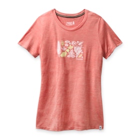 Smartwool T-shirt Women´s Merino Sport 150 Spring Leaves Graphic Tee Sunset Coral Heather