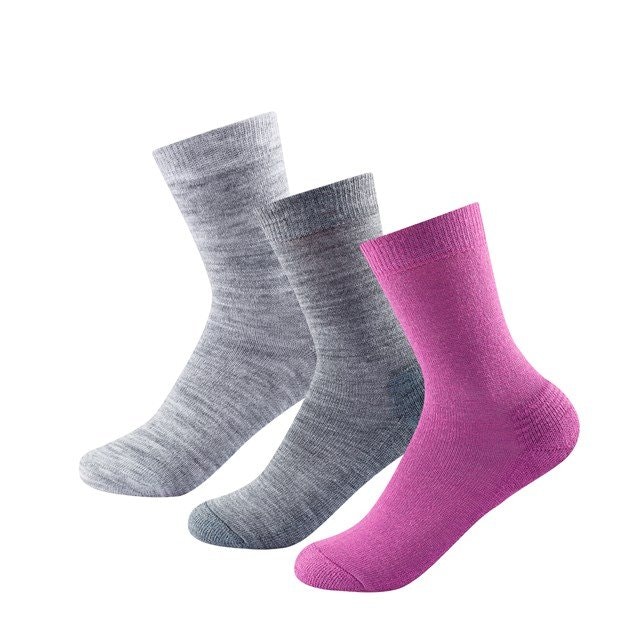 Devold of Norway Strumpor Daily Medium Woman Sock 3pk Anemone Mix