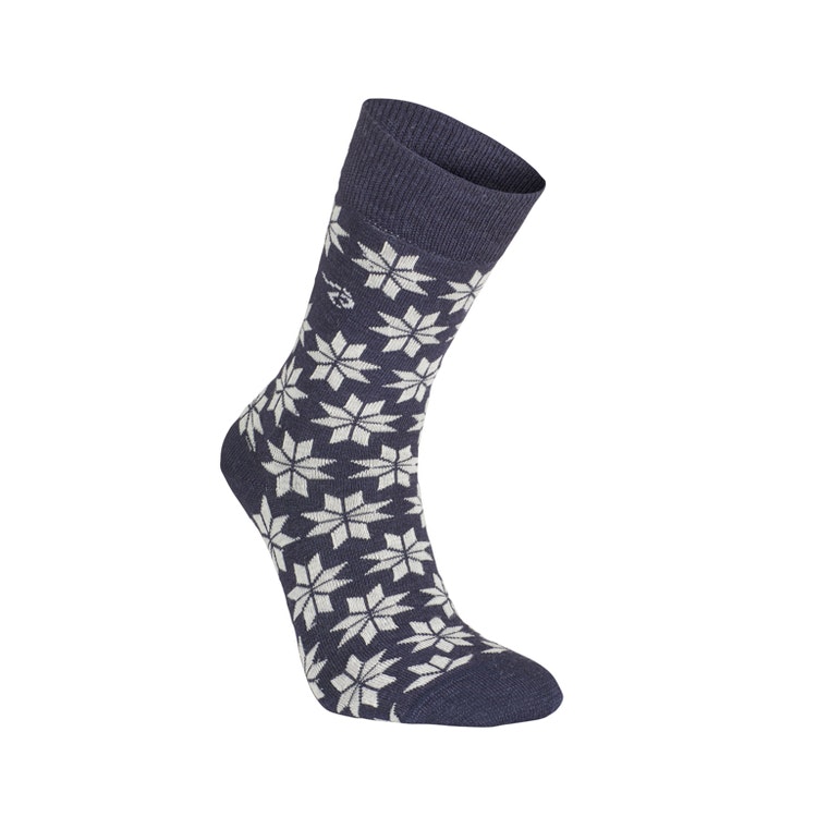 Ivanhoe of Sweden Strumpor Wool Sock Snowflake Light Navy