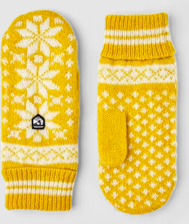 Hestra Isvik Mitt Mustard/Offwhite Tumvante