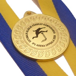 Medalj 40 mm med idrottsmotiv, band & text