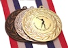 Medalj 50 mm med idrottsmotiv, band & text