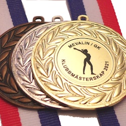 Medalj 50 mm med idrottsmotiv, band & text