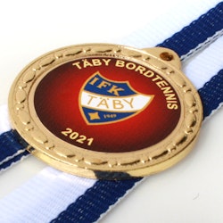 Medalj 32 mm med egen logo, band & text