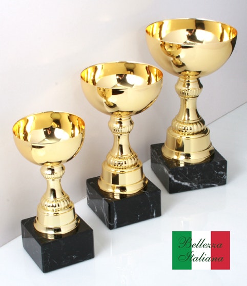Guldcup Treviso med metallskylt och digitaltryck