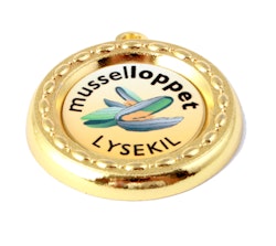 Medalj i storlek 40 mm med eget tryck, medaljband