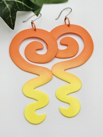 Ombre örhängen - gult / orange