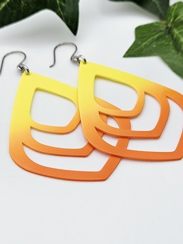 Ombre stora droppar - gult / orange