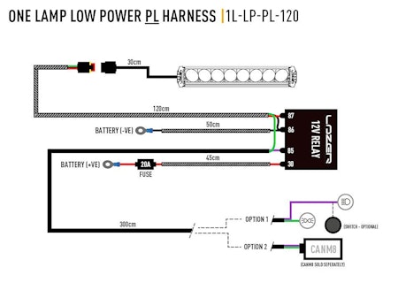 LAZER KABELSATS 1 EXTRALJUS (pos.ljus 12V)