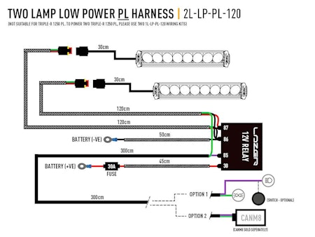 LAZER KABELSATS SKARV 2 EXTRALJUS (pos.ljus 12V)