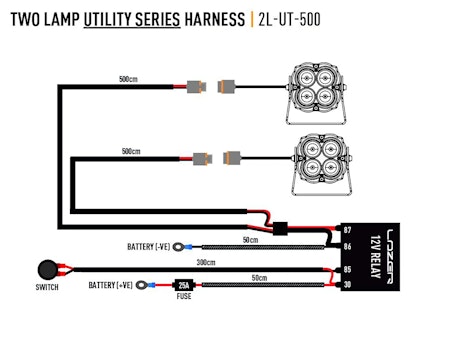 LAZER KABELSATS STRÖMBRYTARE 2 ARBETSLJUS (utility 12V)