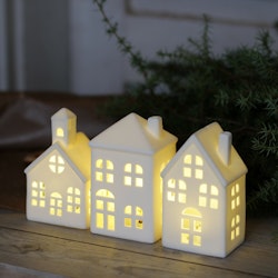 Hus med LED i box 3-set