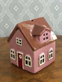 Ljuslykta Nyhavn Mini Hus rosa