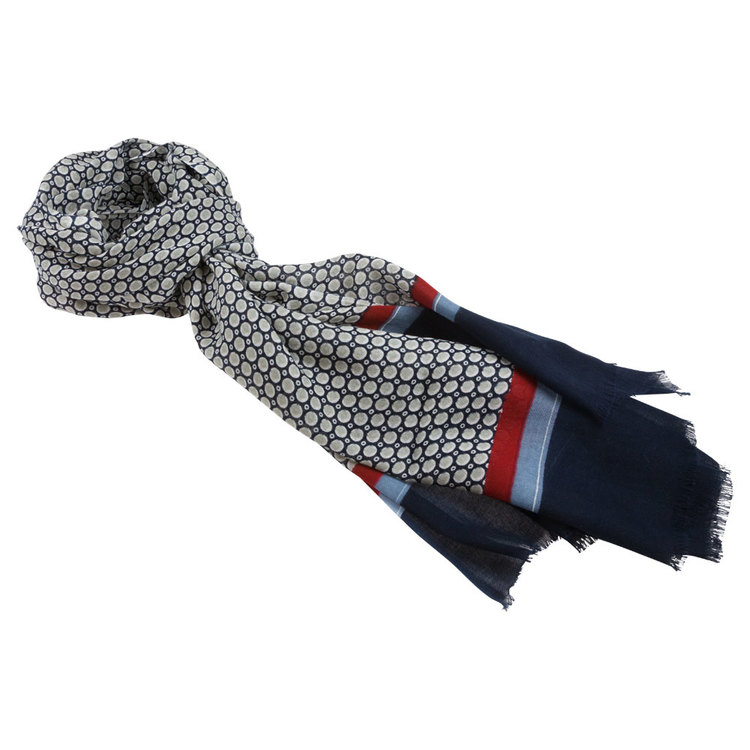 Blå mönstrad scarfs i bomull
