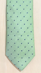 Ljusgrön slips med blå prickar - Viero Milano