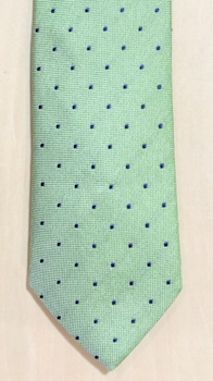 Ljusgrön slips med blå prickar - Viero Milano