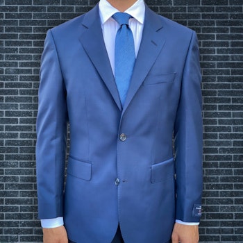 Kostym Zegna Traveller blå med diskret micromönster