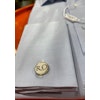 Ljusblå slimfit skjorta med dubbelmanschett