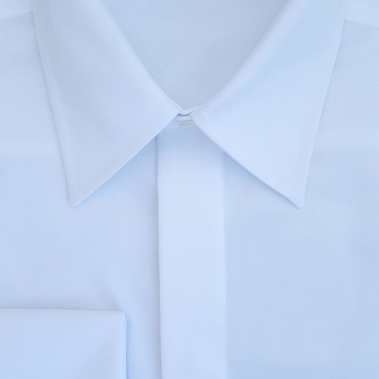 Smokingskjorta klassisk krage vit, B1008