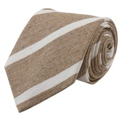 Slips randig beige silk/linne/bomull