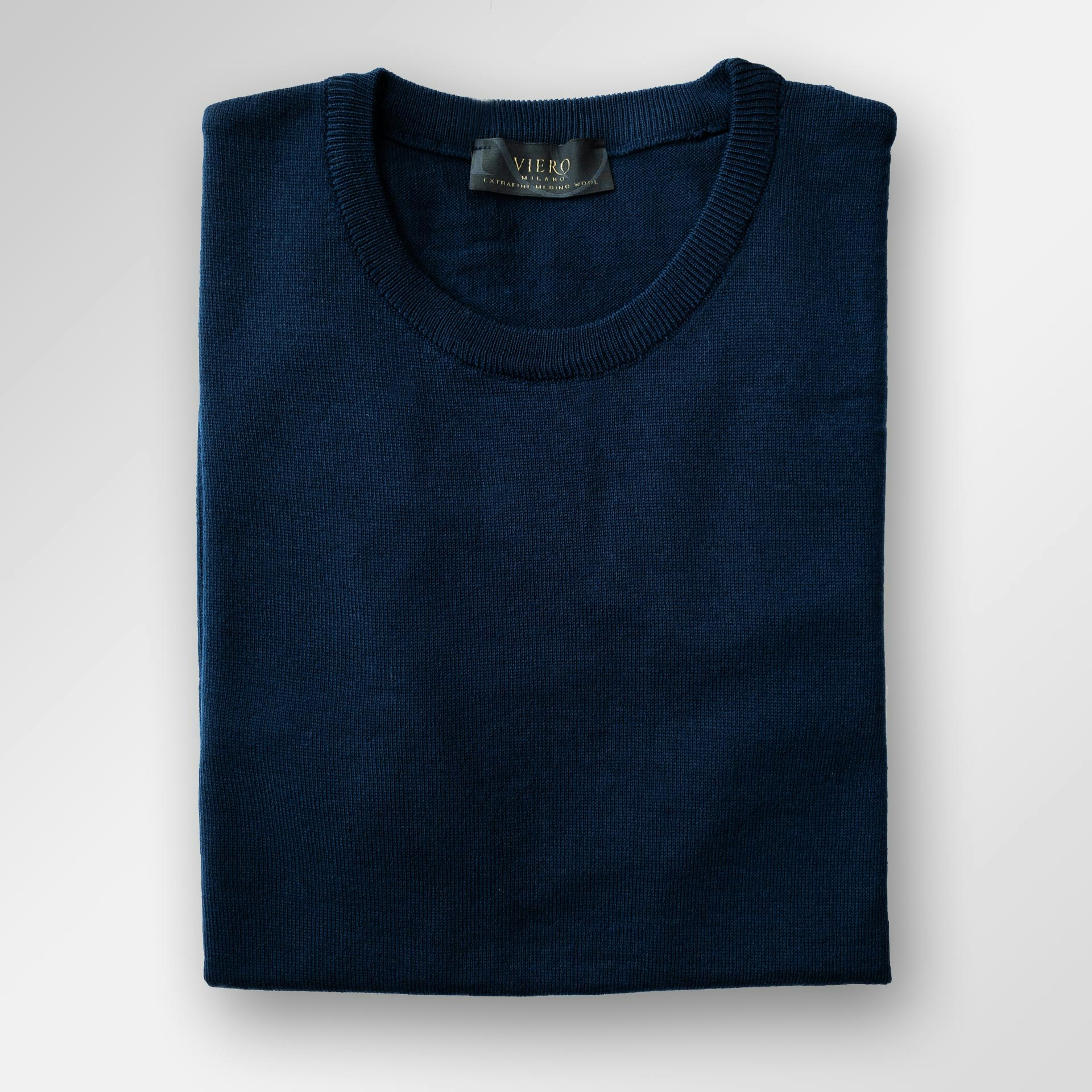 Rundhalsströja merino - navy MC221