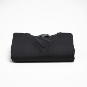 V-hals tröja i merino, svart, MV210
