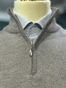 Turtleneck Halzip HZ  stickad merino - beige