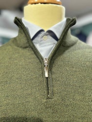 Turtleneck halfzip HZ  stickad merino - grön