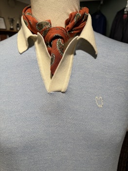 Polo piké finstickad merino bomull - blå
