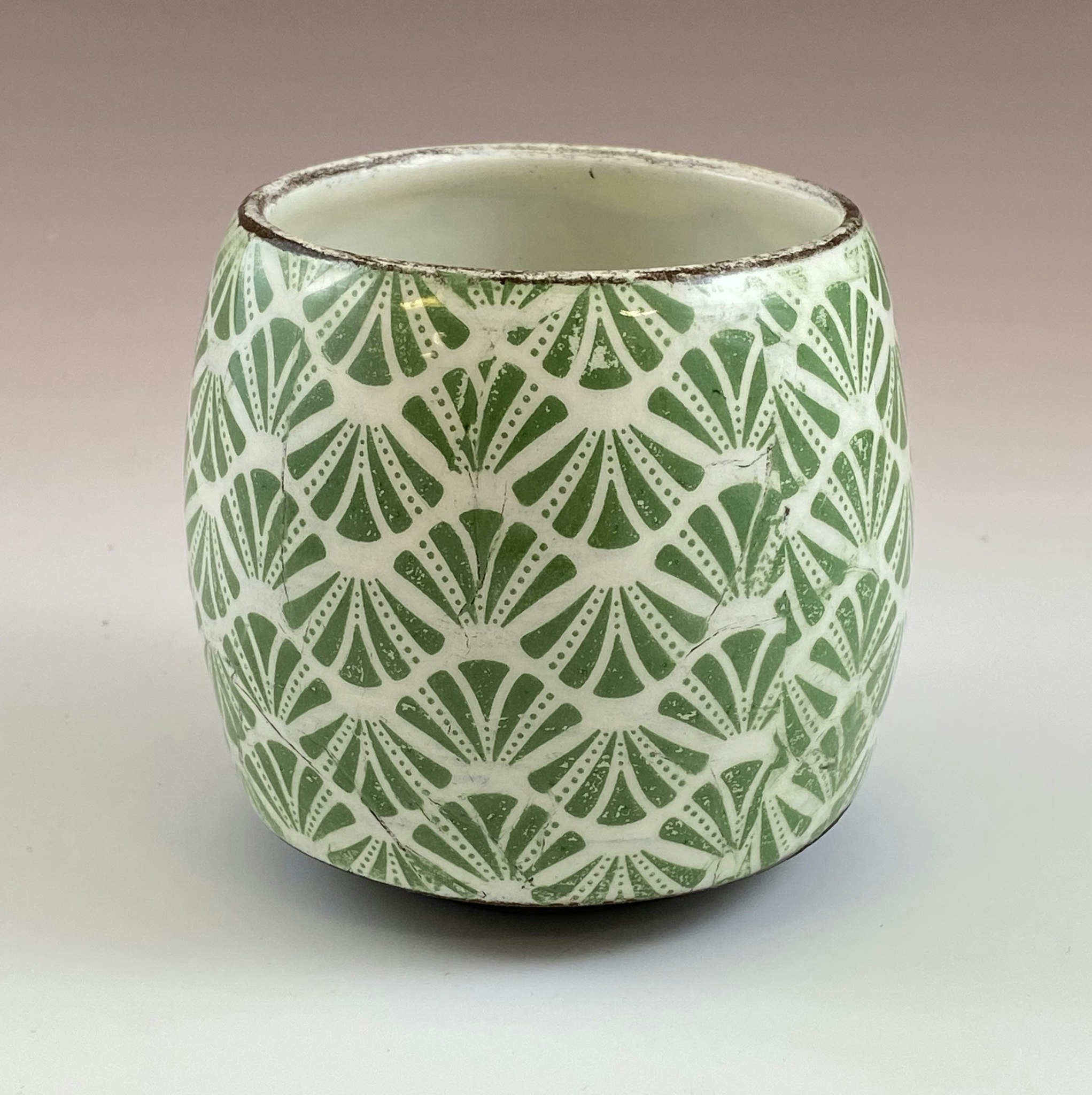 Liten Yunomi - kopp med grön solfjäder