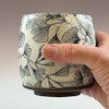Stor Yunomi - kopp med Ginkomönster i svart