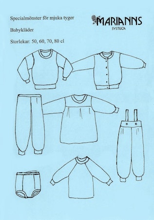 Symönster Ljusblå - set med babykläder