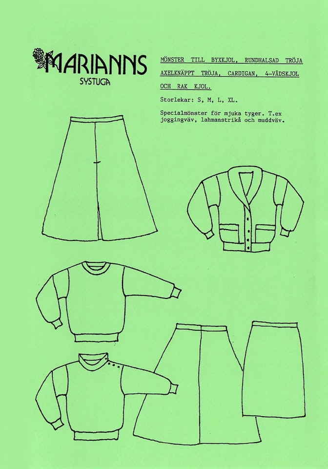 Symönster Ljusgrön - byxkjol, kjolar, tröjor och cardigan