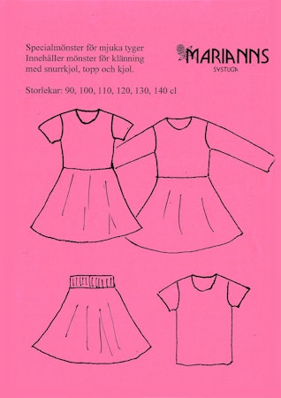 Symönster Gammelrosa - snurrklänning, kjol och tröja
