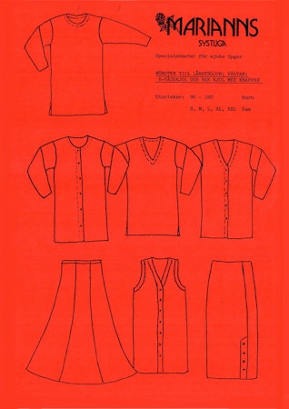 Symönster Rött - långtröjor, väst och kjolar