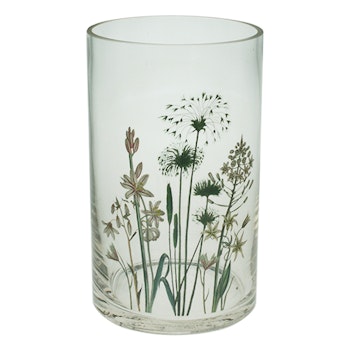 Vas/ljuslykta med blommönster