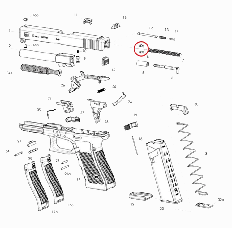 Glock - Firing Pin Spring Cups Standard