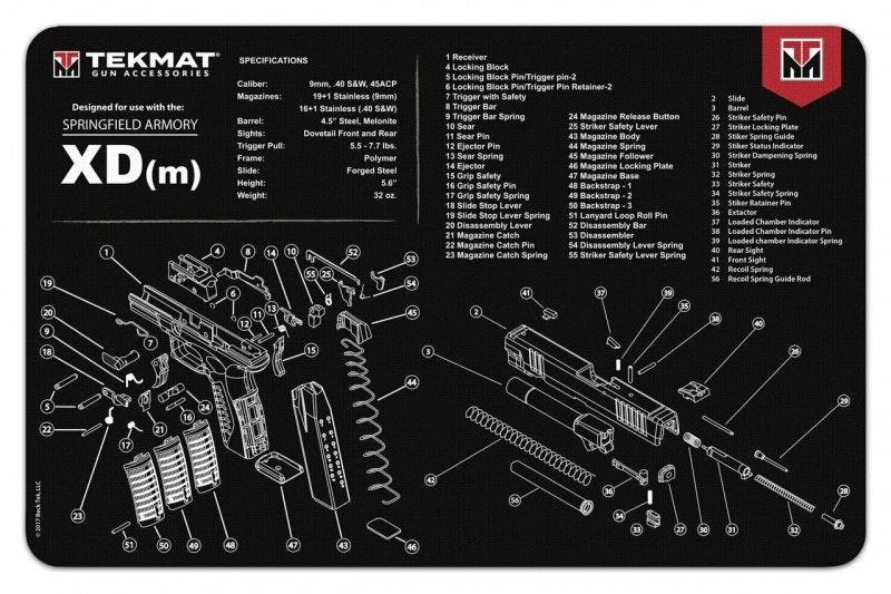 TekMat - Springfield Armory XDs  - Cleaning Bench Mat