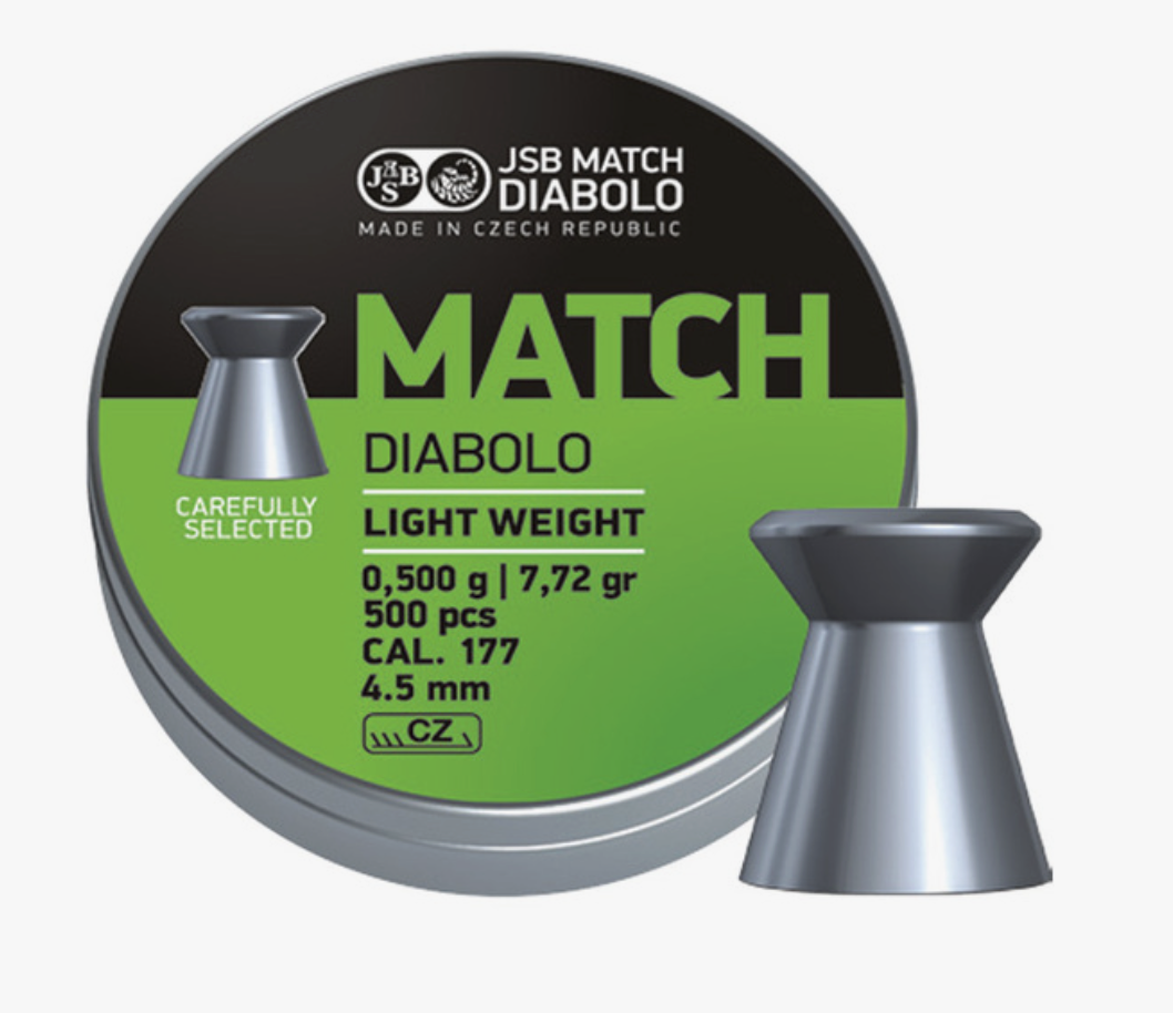 JSB - Green Match Diabolo - Pistol 4,49mm - 0,500g - 500st
