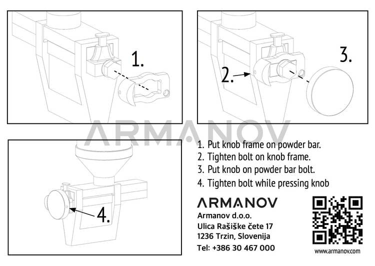 Armanov - Clickable Dillon Precision Powder Thrower Adjustment Knob Assembly