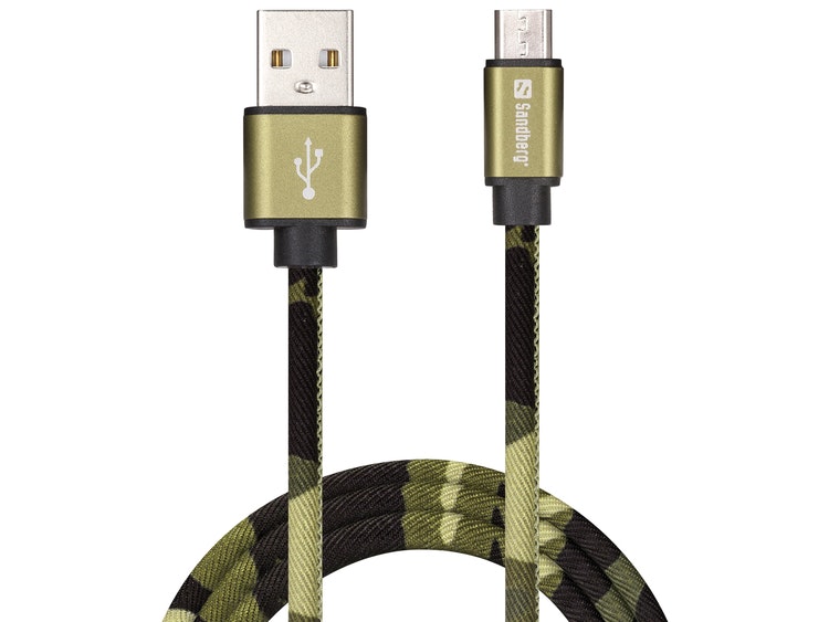 Sandberg - MicroUSB Green Camouflage 1m