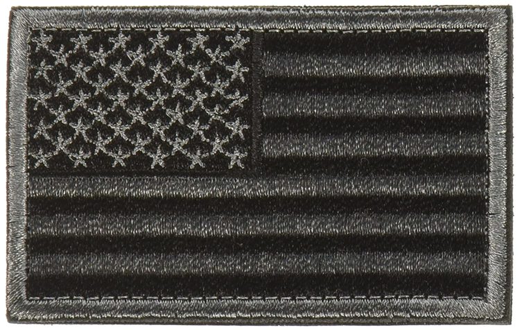 USA Black & Gray American Flag Patch